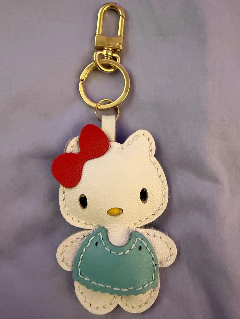 Hello Kitty  handmade lambskin leather bag charm or keychain